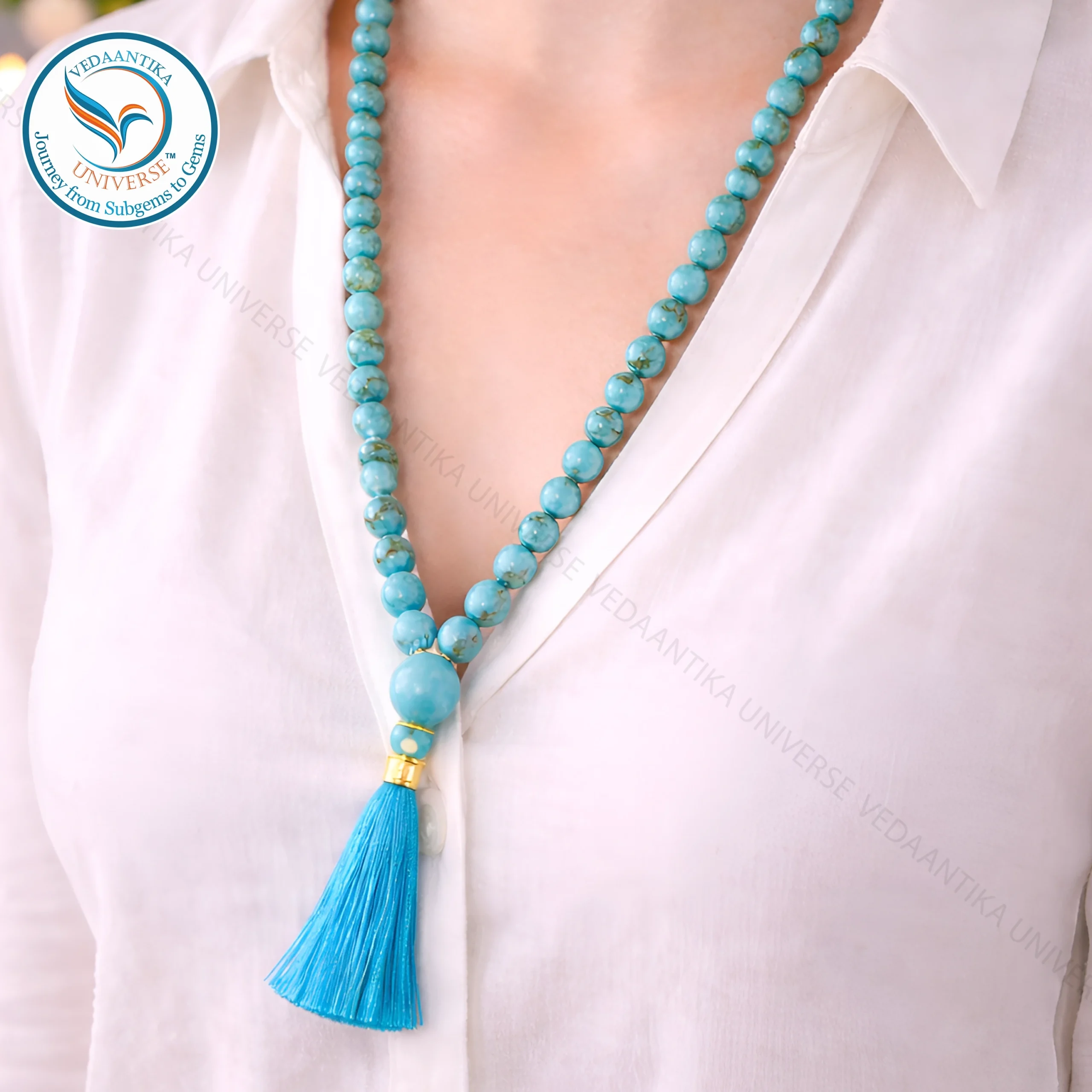 Natural Firoza (Turquoise) Mala