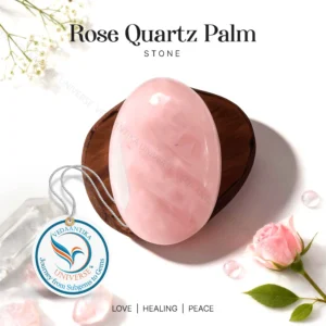 Rose Quartz Palm Stone for Love, Calmness & Emotional Healing