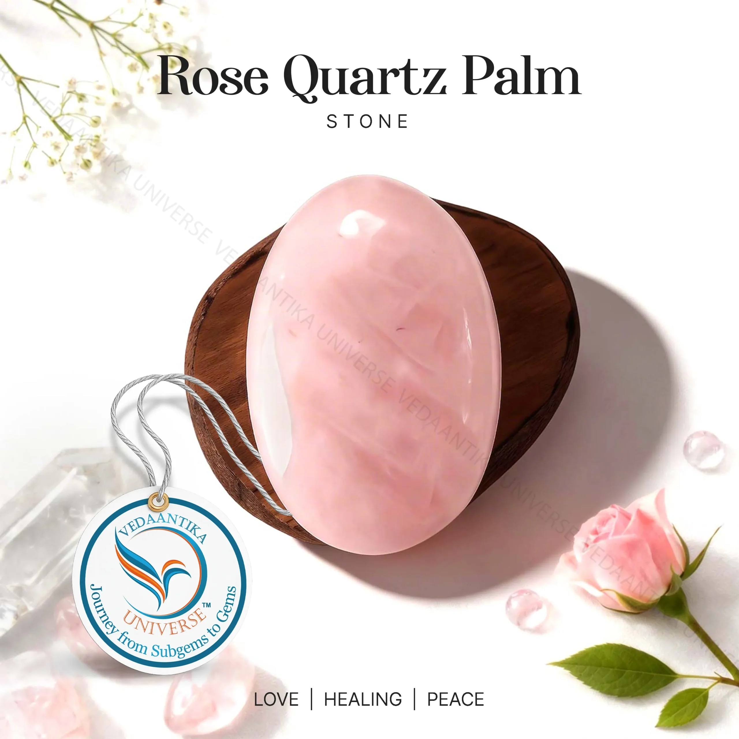 Rose Quartz Palm Stone