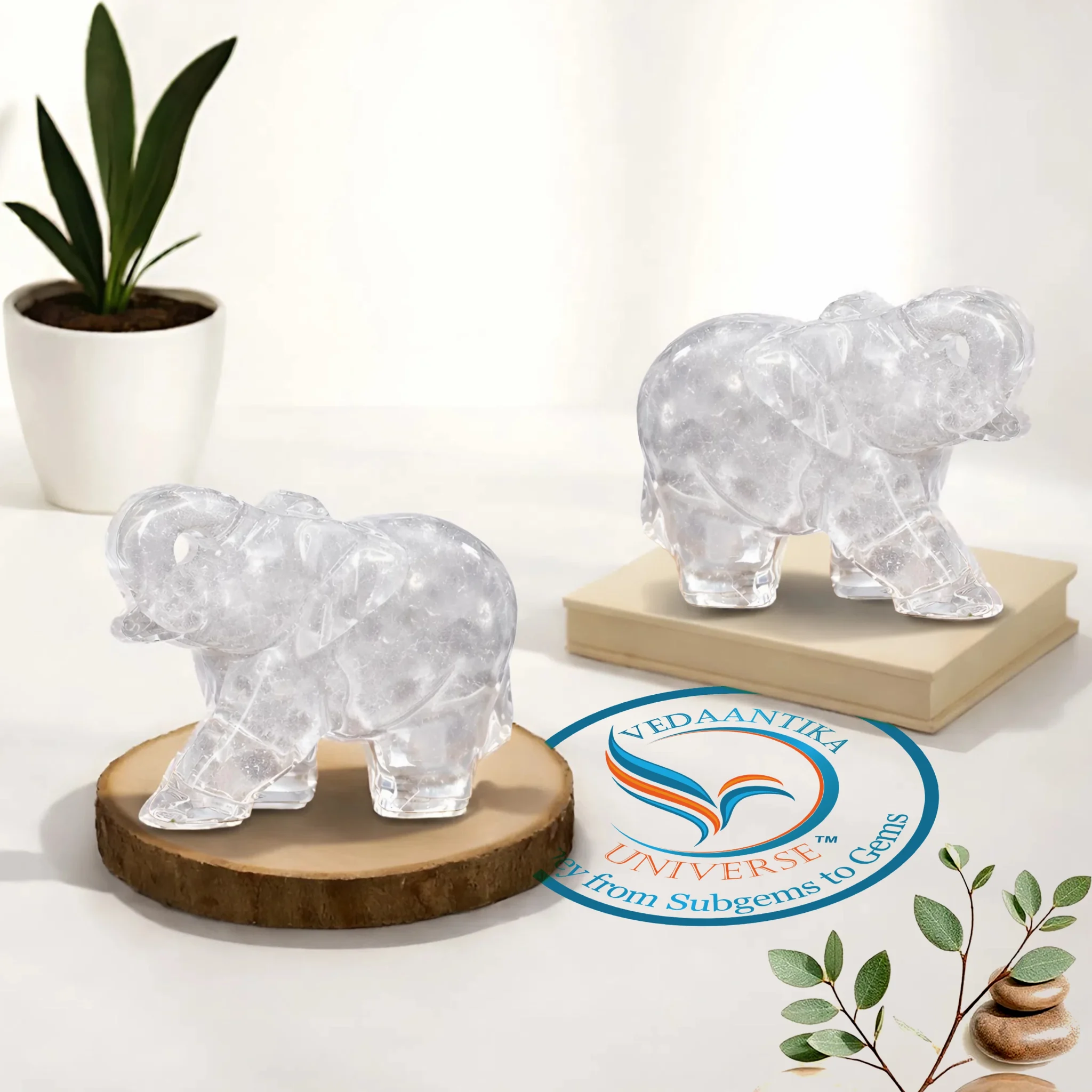 Clear Quartz Sphatik Elephant