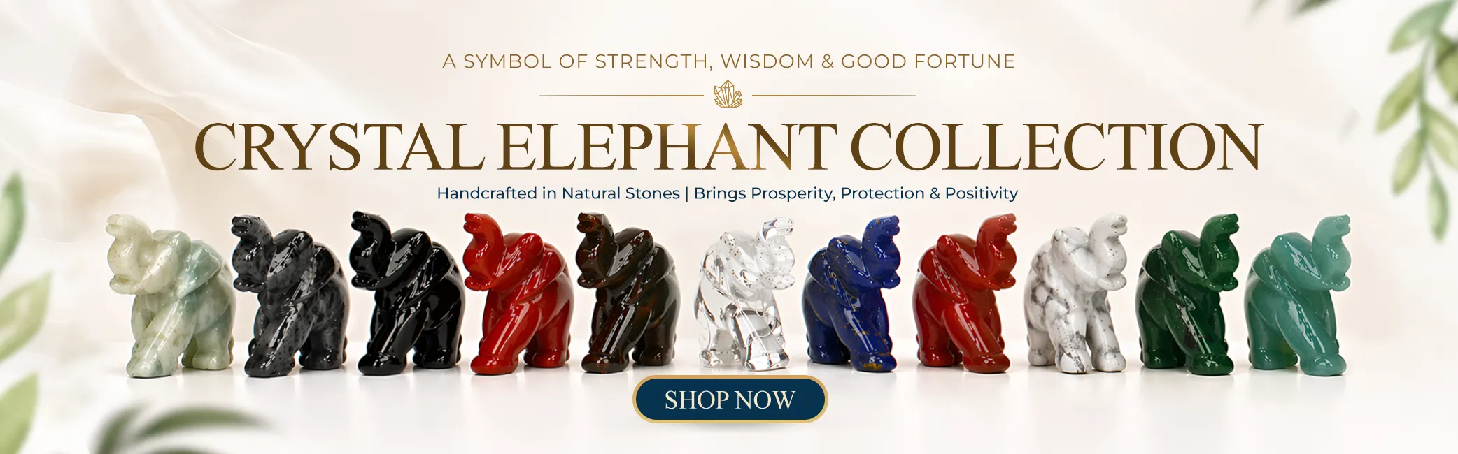 Crystal Stone Elephants