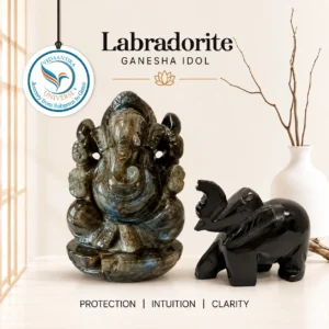 Labradorite Ganesha Idol<br>Get FREE Elephant 🎁