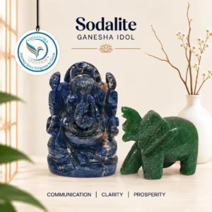 Sodalite Ganesha Idol<br>Get FREE Elephant 🎁